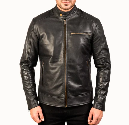 Sleek Leather Moto Jacket