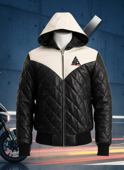 Diamond Quilt Biker Bomber Jacket